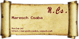 Maresch Csaba névjegykártya